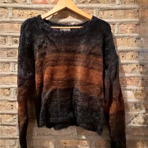 Bella Dahl Black and Brown Fuzzy Sweater
